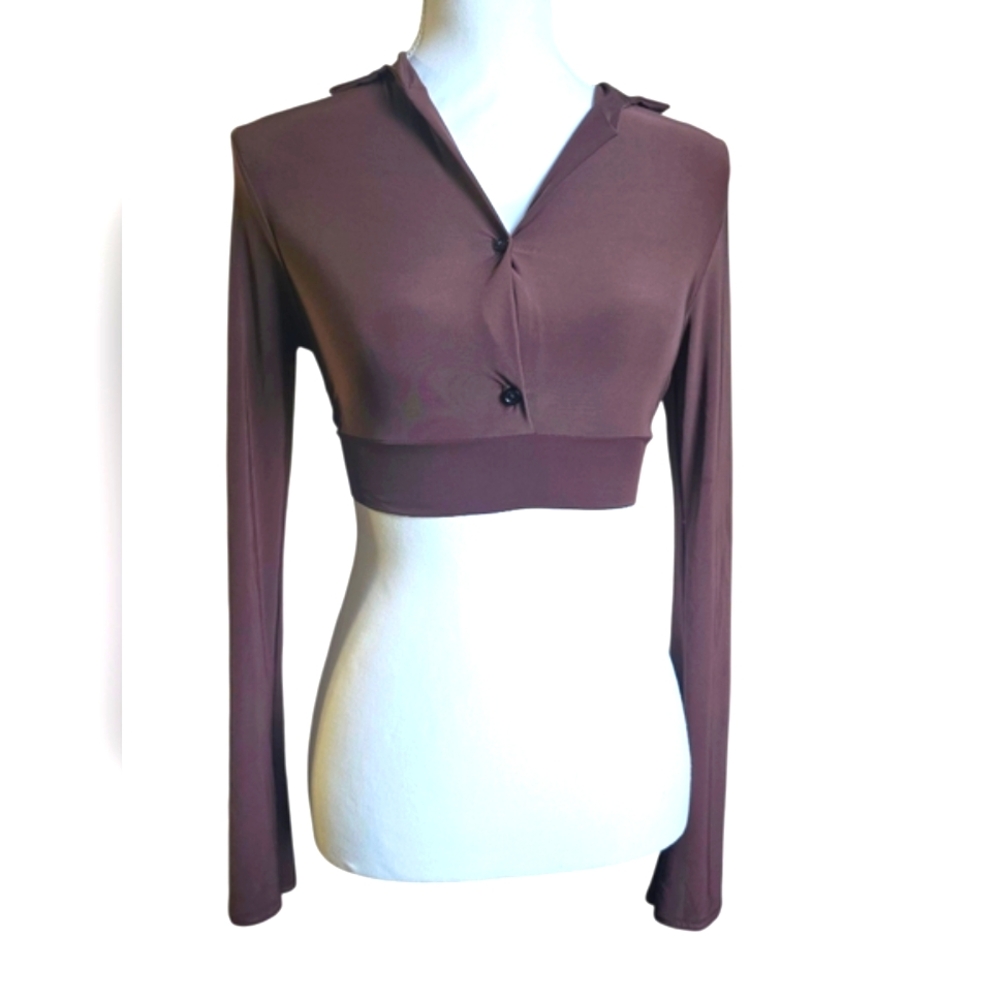 Nasty Gal Chocolate Brown Crop Top